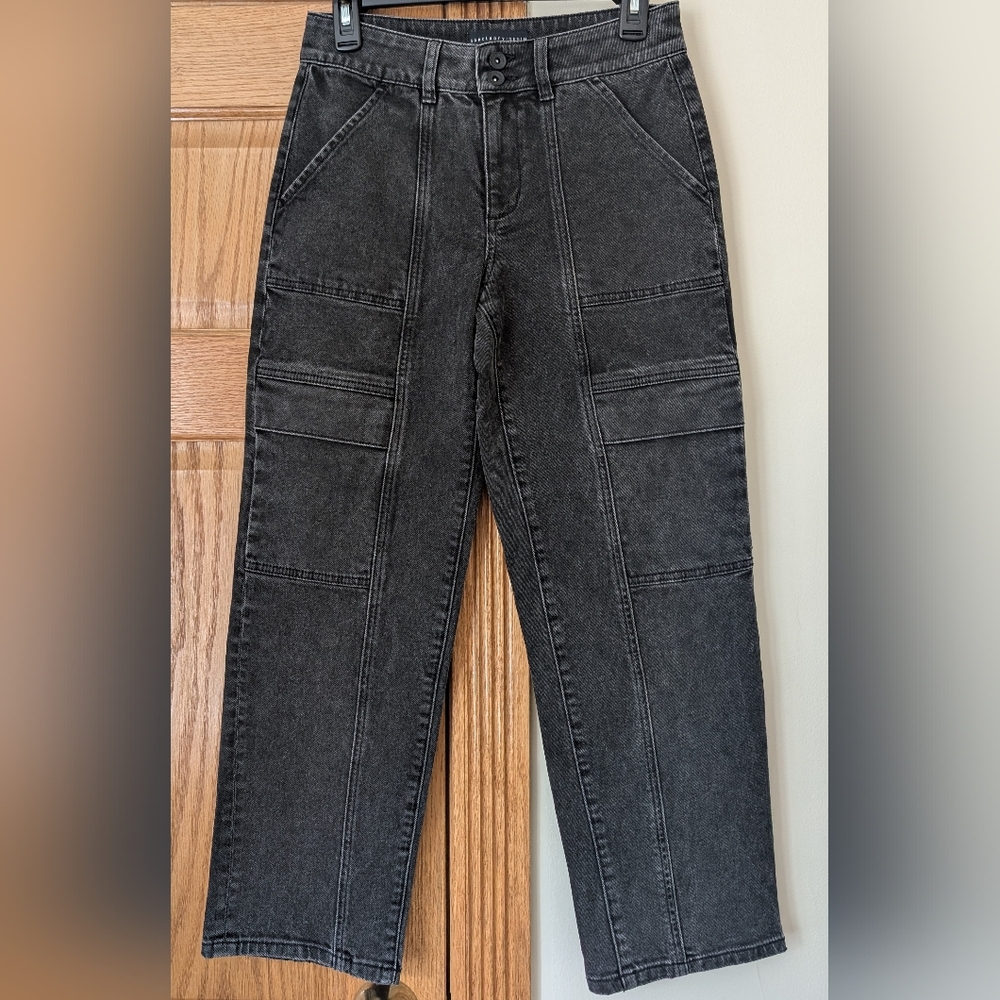 NWOT Sanctuary Washed Black Cargo Jeans 27